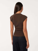 Leenah Grown On Neck Crepe Top Forever New