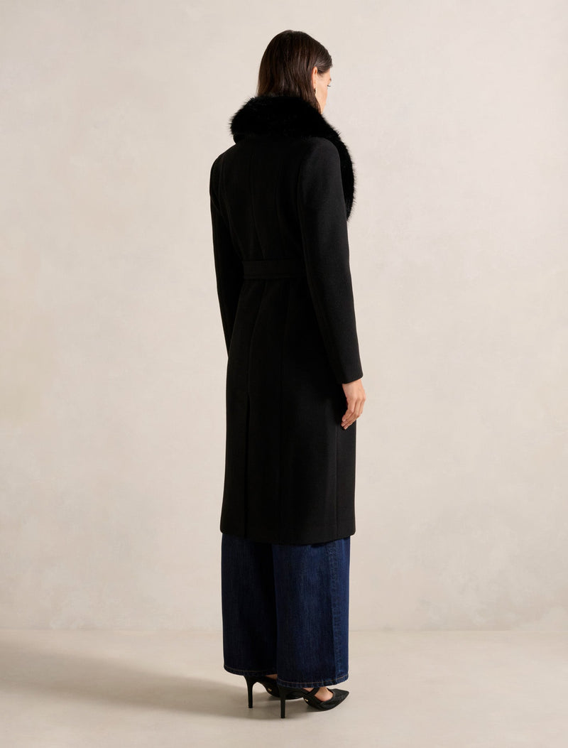 Chelsea Double Breasted Fur Collar Coat Forever New
