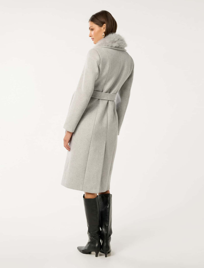 Chelsea Double Breasted Fur Collar Coat Forever New