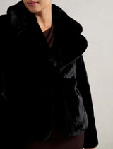 Anara Panelled Fur Coat Forever New