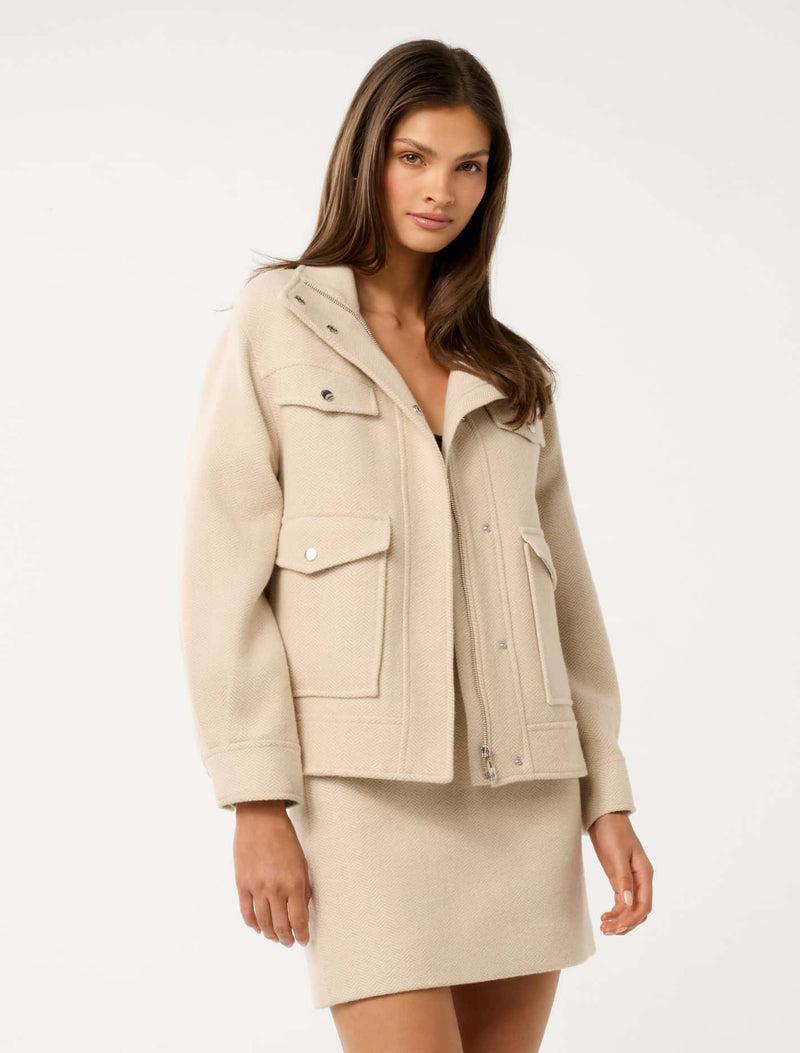 Kennedy Herringbone Jacket Forever New