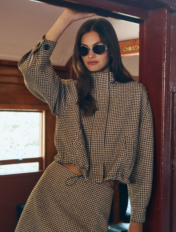 Kaia Check Crop Jacket Forever New