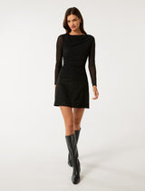 Raegan Ruched Mesh Top Forever New