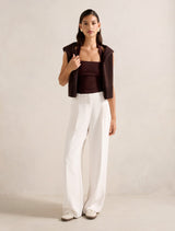 Desiree Button Straight Leg Pants Forever New