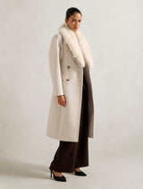 Chelsea Petite Double Breasted Fur Collar Coat Forever New