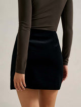 Violet Velvet Split Mini Skirt Forever New