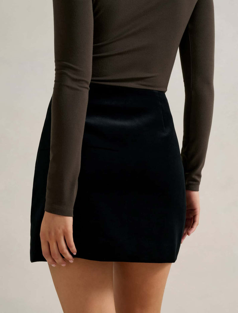 Violet Velvet Split Mini Skirt Forever New