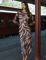 Alannah Mesh Long Sleeve Midi Dress Forever New