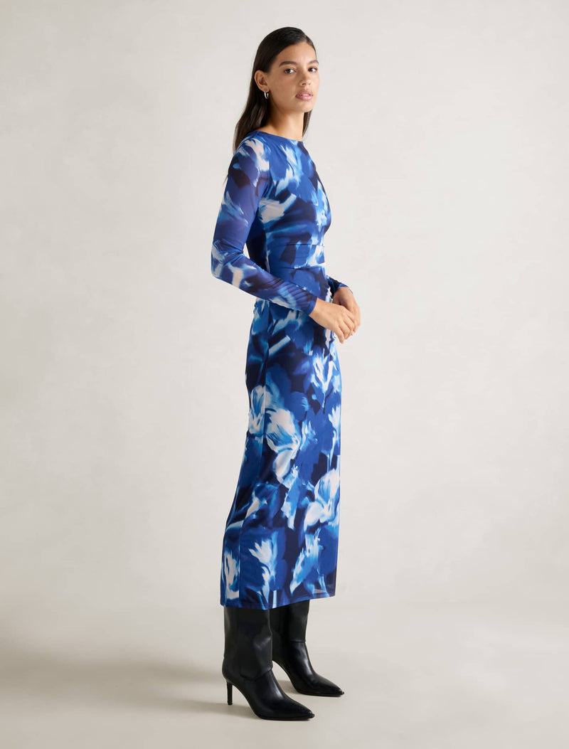 Alannah Mesh Long Sleeve Midi Dress Forever New