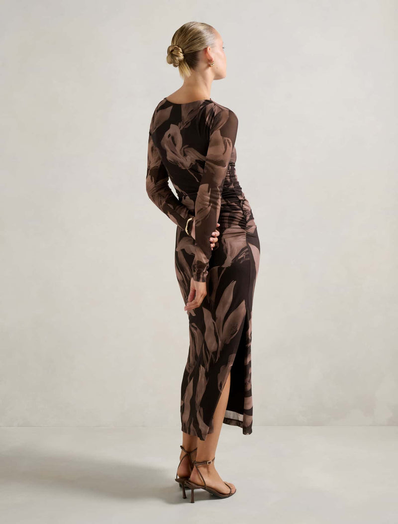 Alannah Mesh Long Sleeve Midi Dress Forever New