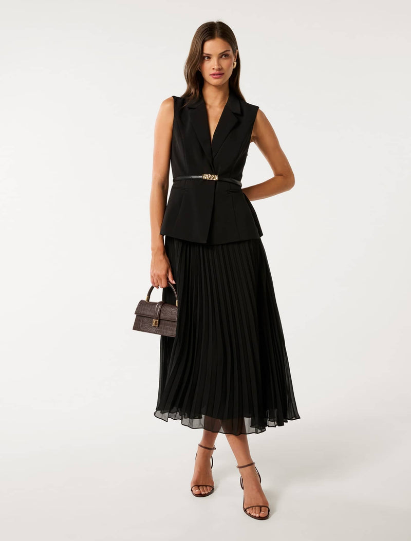 Lana Pleated Vest Maxi Dress Forever New