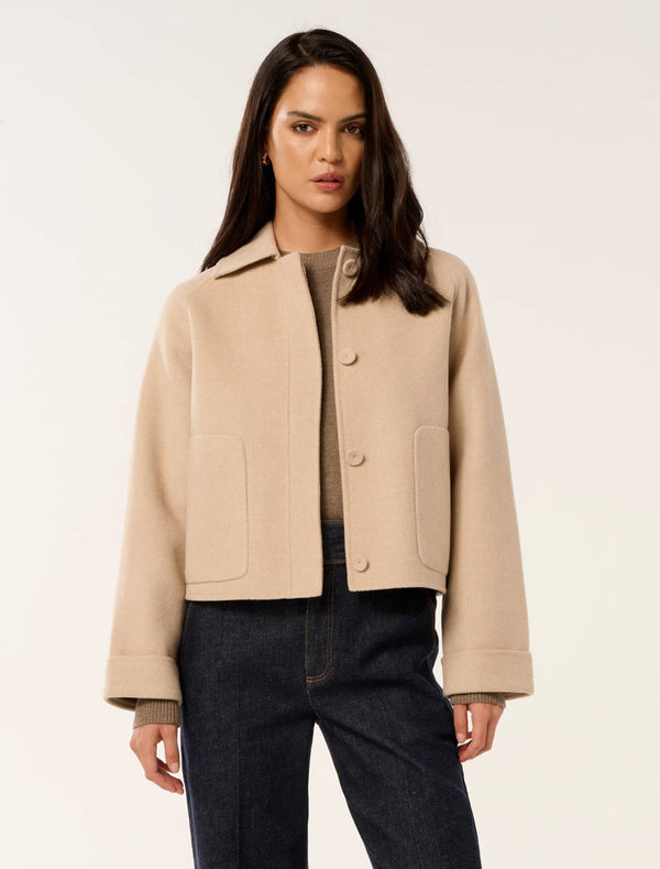 Bridgette Felled Jacket Light Camel Forever New