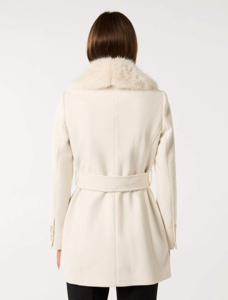 Rocky Fur Collar Wrap Coat Forever New