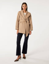 Cami Stitch Detail Felled Coat Forever New