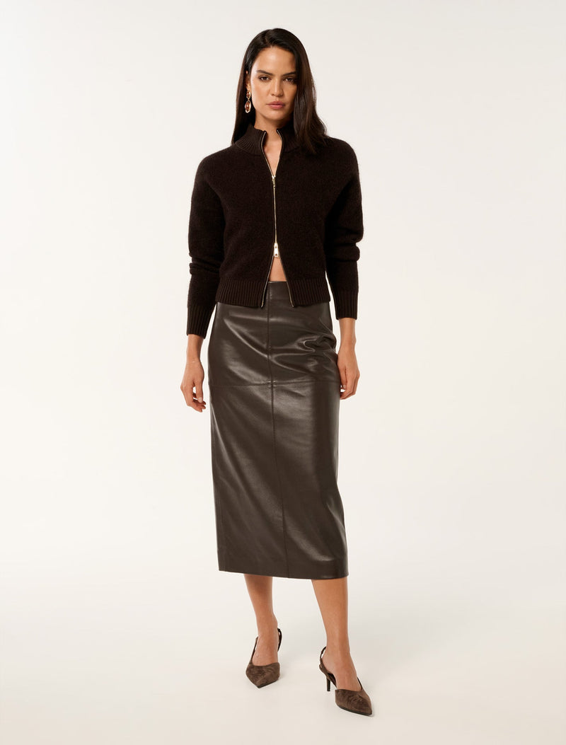 Dakota Yarn Mixed Knit Cardigan Forever New