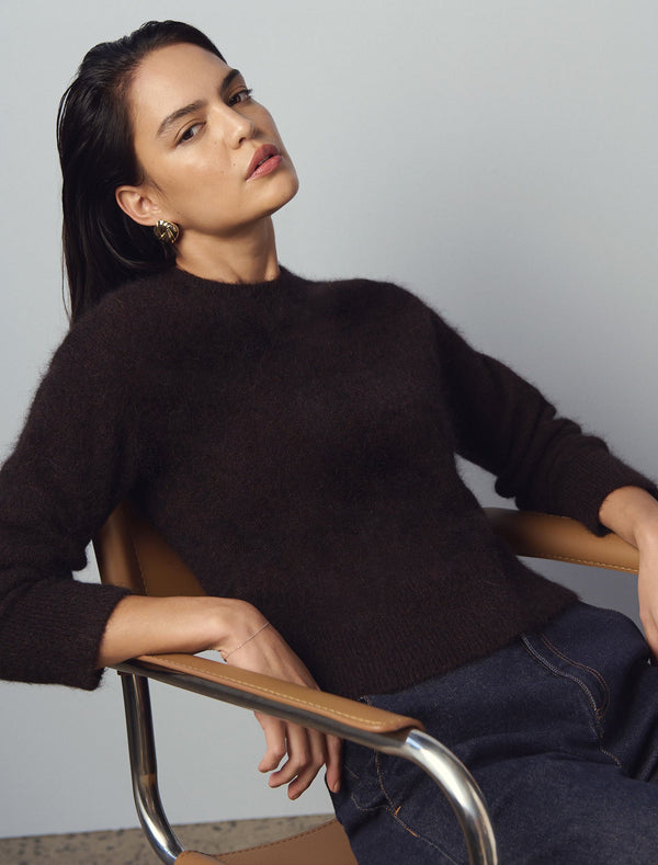 Ari Fluffy Crew Neck Sweater Forever New