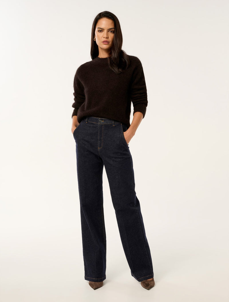 Ari Fluffy Crew Neck Sweater Forever New