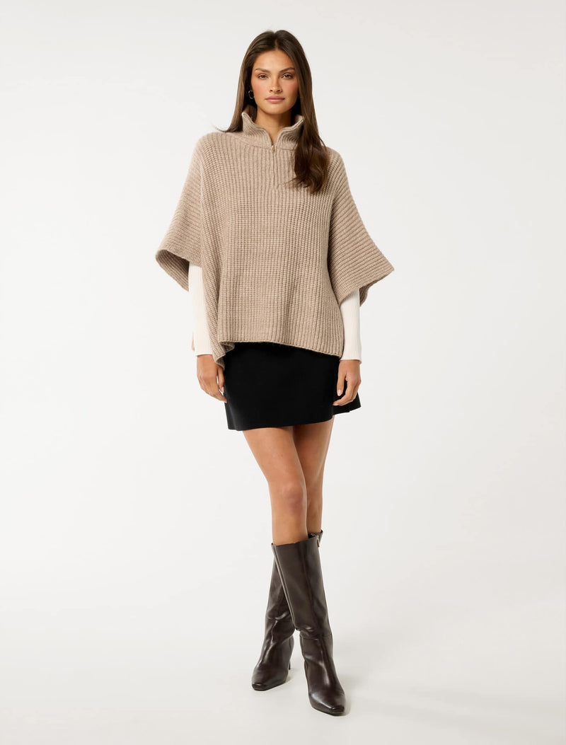 Nina Zip Up Poncho Forever New