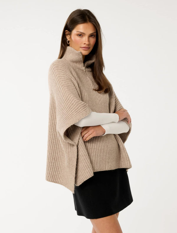 Nina Zip Up Poncho Forever New