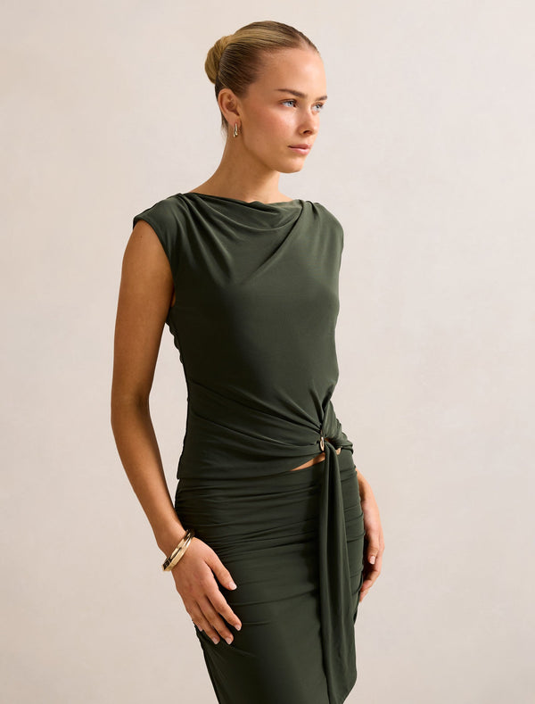 Jazelle Hardware Drape Detail Top Forever New