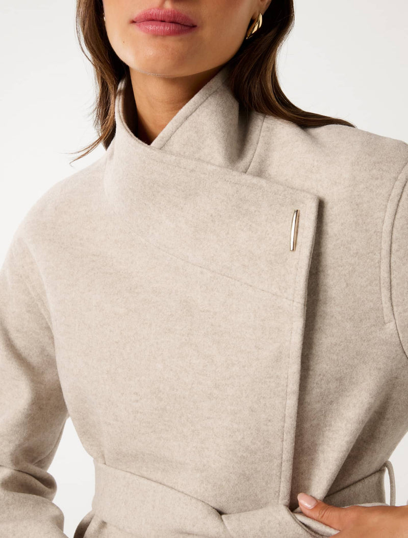 Lola Funnel Neck Wrap Coat Forever New