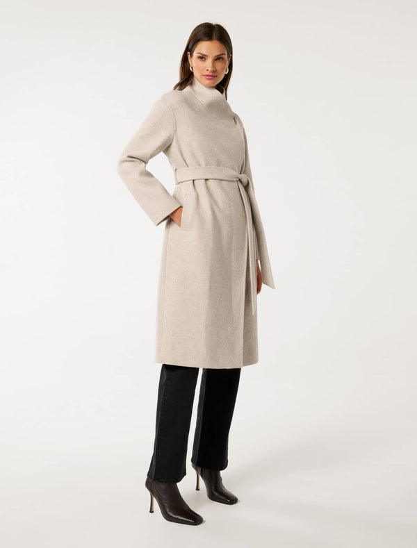 Lola Funnel Neck Wrap Coat Forever New