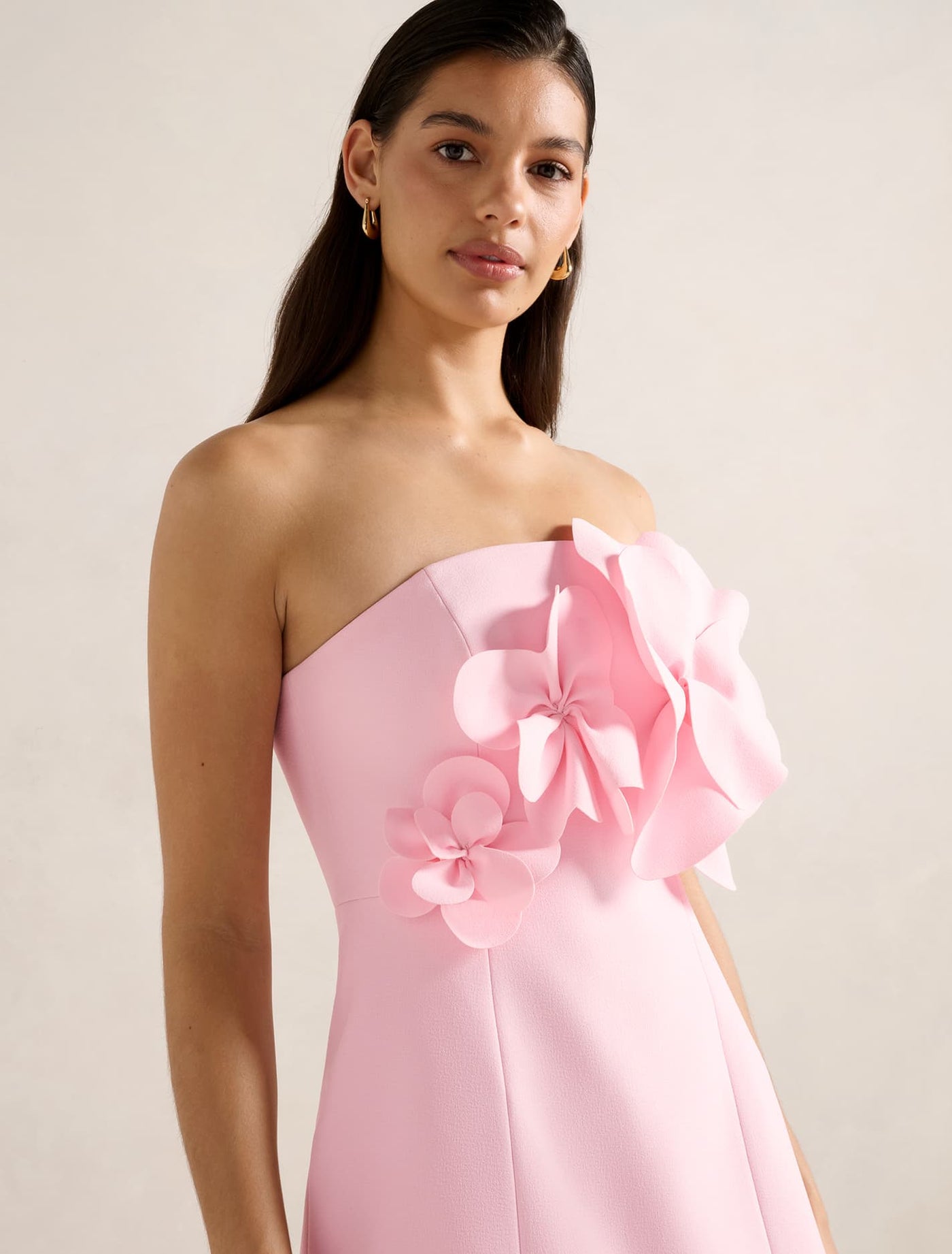 Tessa Flower Mini Dress Soft Pink