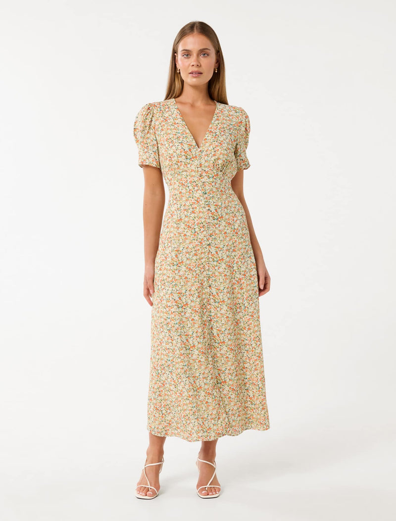 Safira Printed Midi Sun Dress Forever New