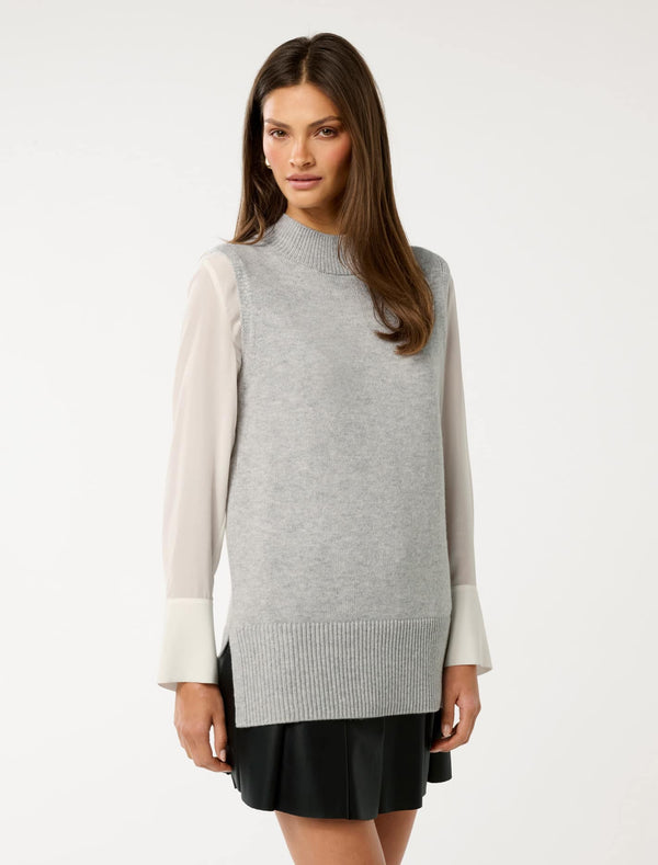 Fern High Neck Tabard Sweater Forever New