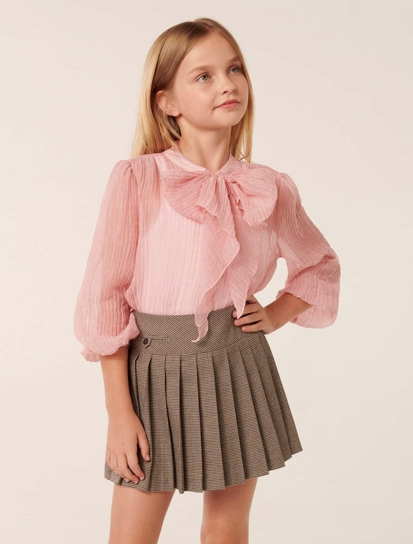 Darcee Teen Bow Blouse Pink Lemonade Forever New