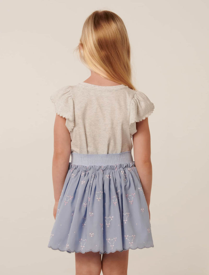 Edith Girls Scallop Embroidery Skirt Forever New