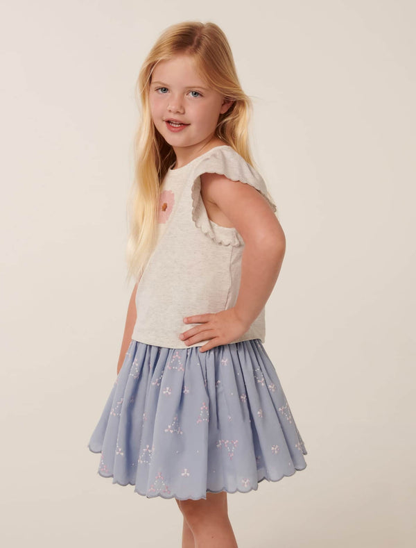 Edith Girls Scallop Embroidery Skirt Forever New