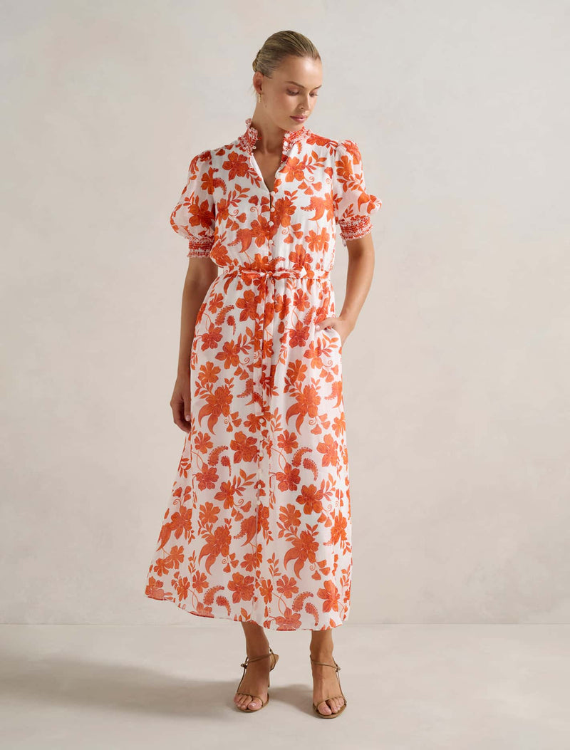 Julianne Short Sleeve Midi Dress Astley Floral Forever New