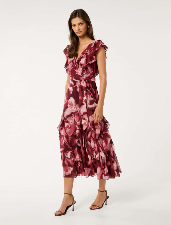 Naya Ruffle Midi Dress Forever New