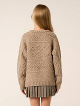 Ari Teen Cable Cropped Sweater
