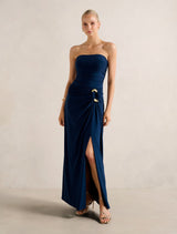 Keely Strapless Jersey Maxi Dress Evening Navy Forever New