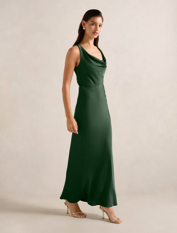 Allira Satin Cowl Neck Maxi Dress Forever New