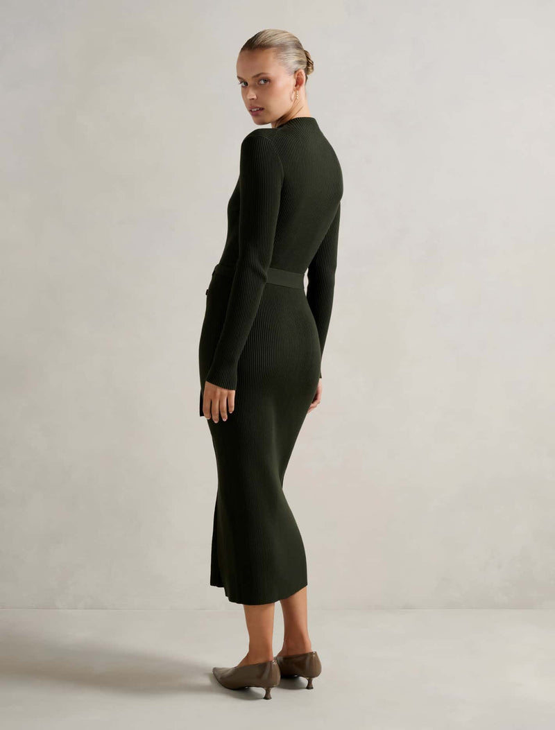 Kiara Button Detail Midi Dress Forever New