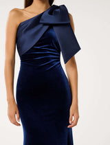 Delta Velvet Bow Maxi Dress Forever New