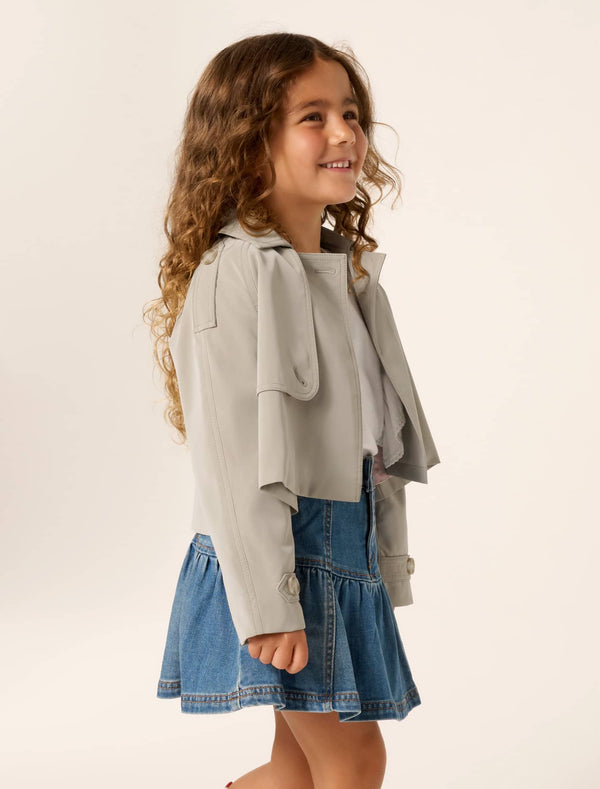 Brielle Girls Cropped Trench Coat Forever New