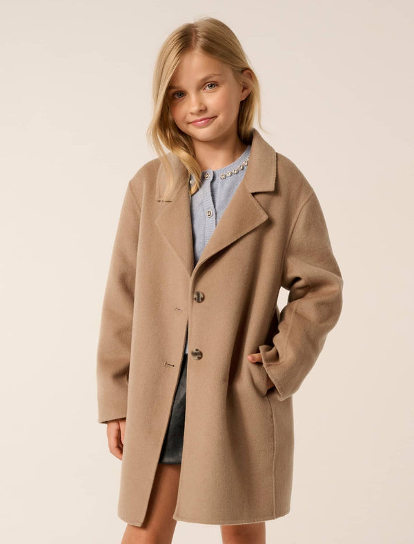 Rosalina Teen Mid Length Coat Dusty Camel Forever New