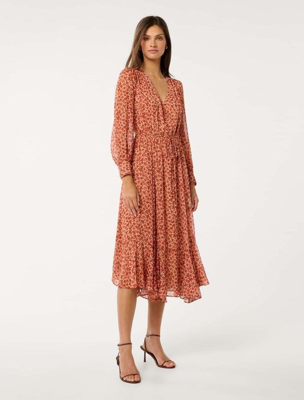 Eve Long Sleeve Midi Dress Forever New