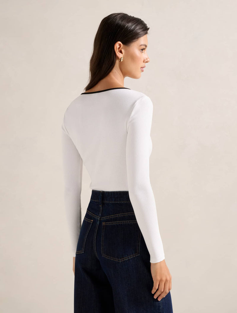 Bree Bow Front Long Sleeve Top Forever New