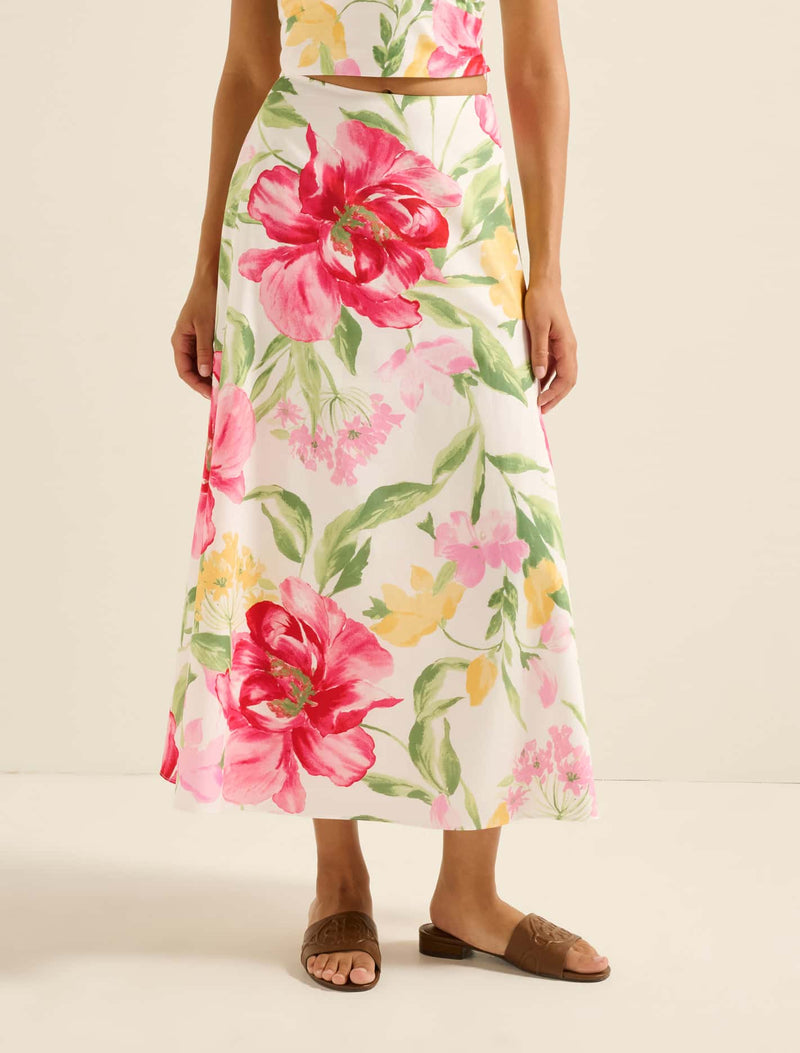 Talia Printed Midi Skirt Lyell Floral Co-Ord Forever New