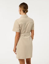 Jupiter Petite Utility Suede Mini Dress Forever New