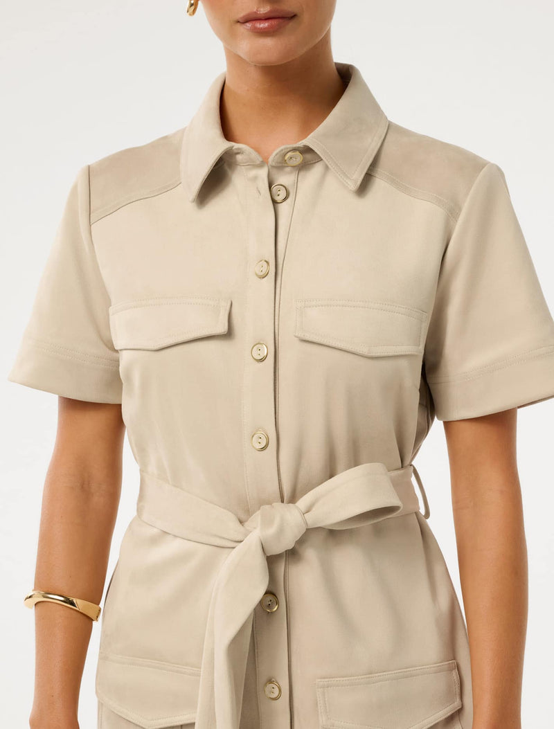 Jupiter Petite Utility Suede Mini Dress Forever New