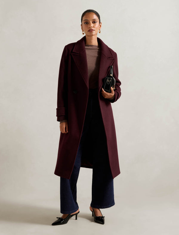 Penelope Petite Double Breasted Coat Shiraz Forever New