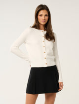 May Crew Neck Cardigan Porcelain Forever New