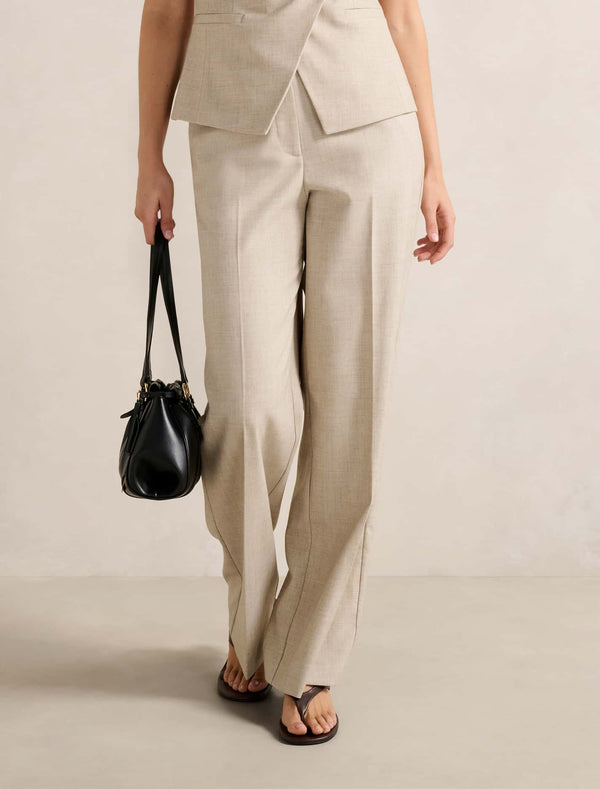 Elora Straight Leg Pants Neutral Suit Forever New