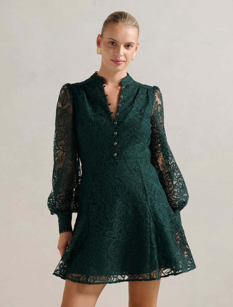 Portia Lace Skater Mini Dress